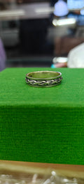 Silver-Toned Twisted Braid Band Ring