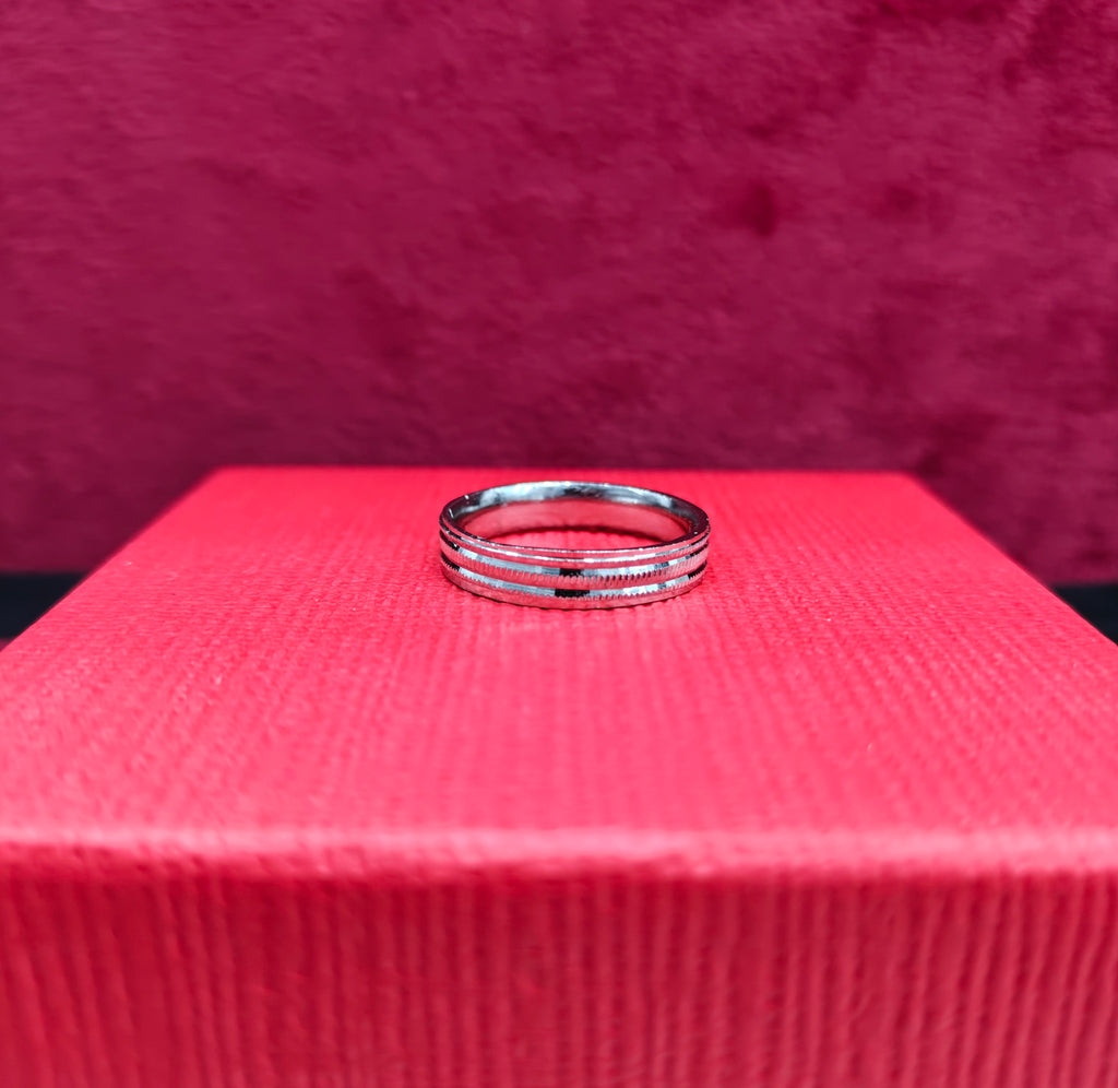 Classic Double-Line Silver Ring