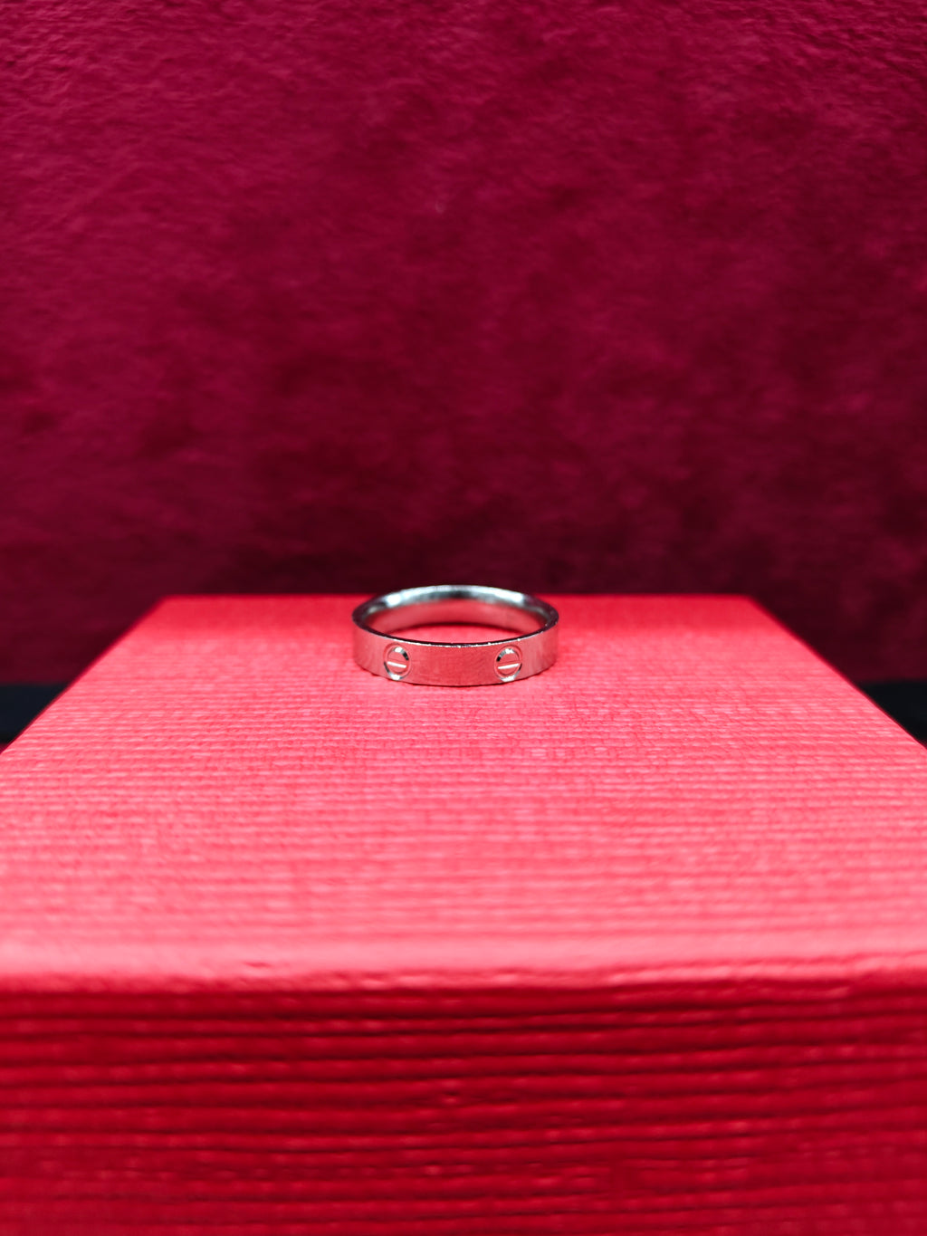 Screw Detail Silver Ring