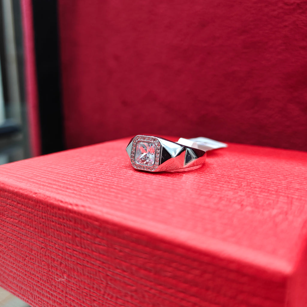 Solitaire-Style Silver Ring