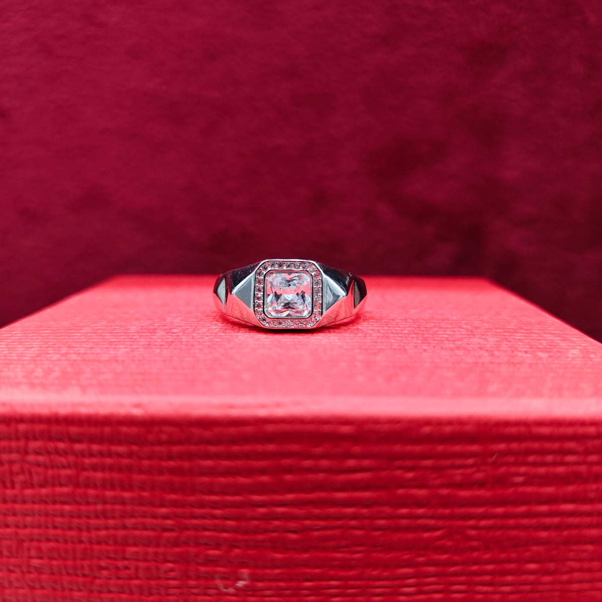 Solitaire-Style Silver Ring