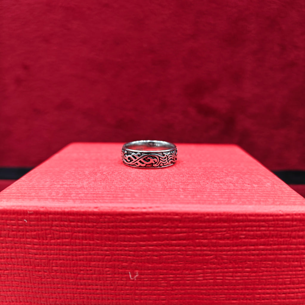 Designer Engraved Silver Ring