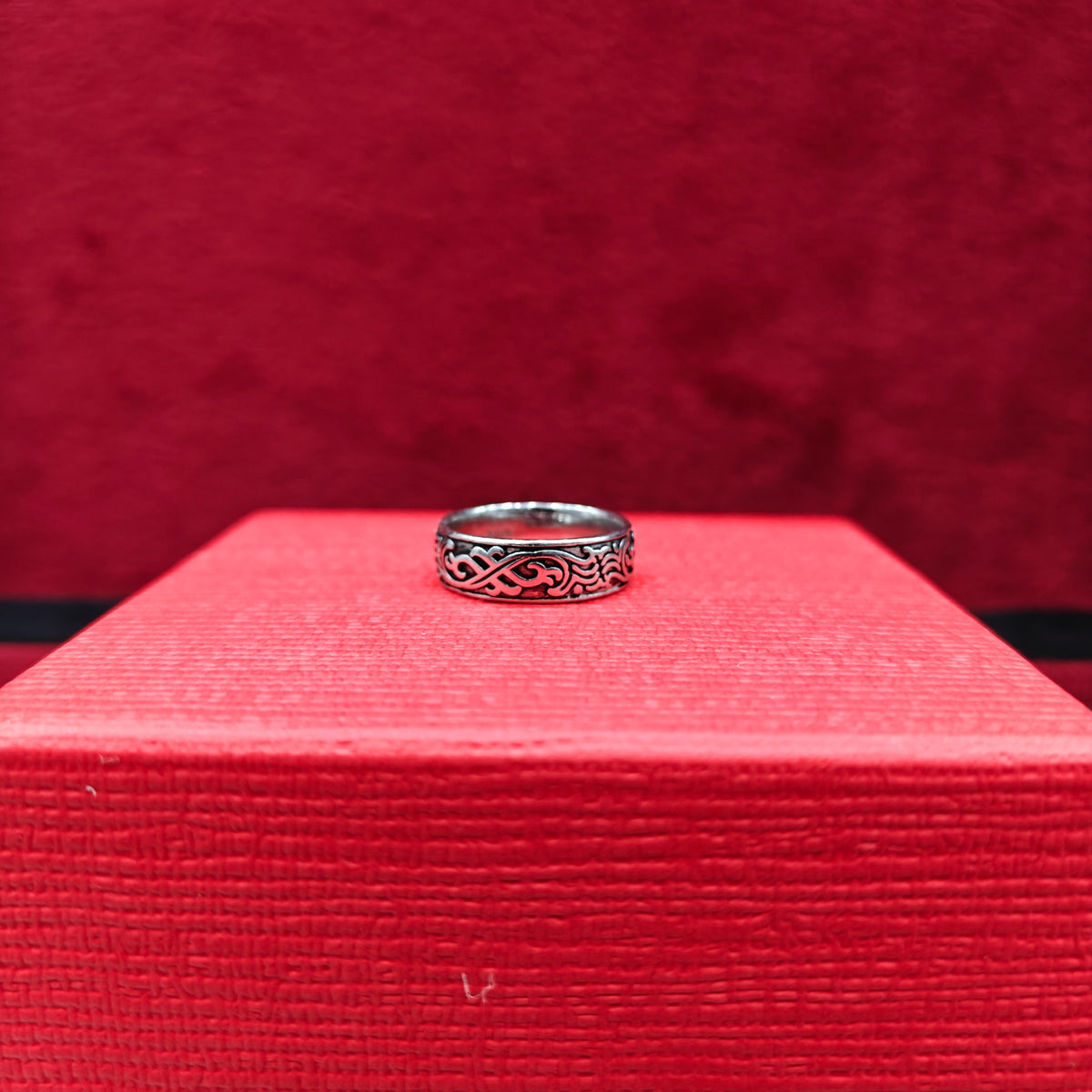 Designer Engraved Silver Ring