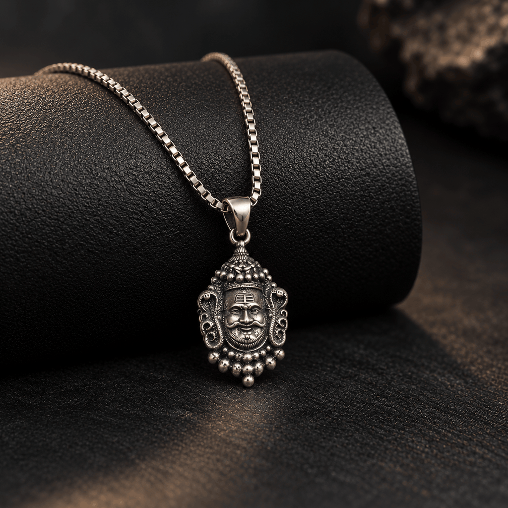 Oxidised Silver Mahakal Pendant