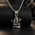 Oxidised Silver Lord Ganesha Pendant