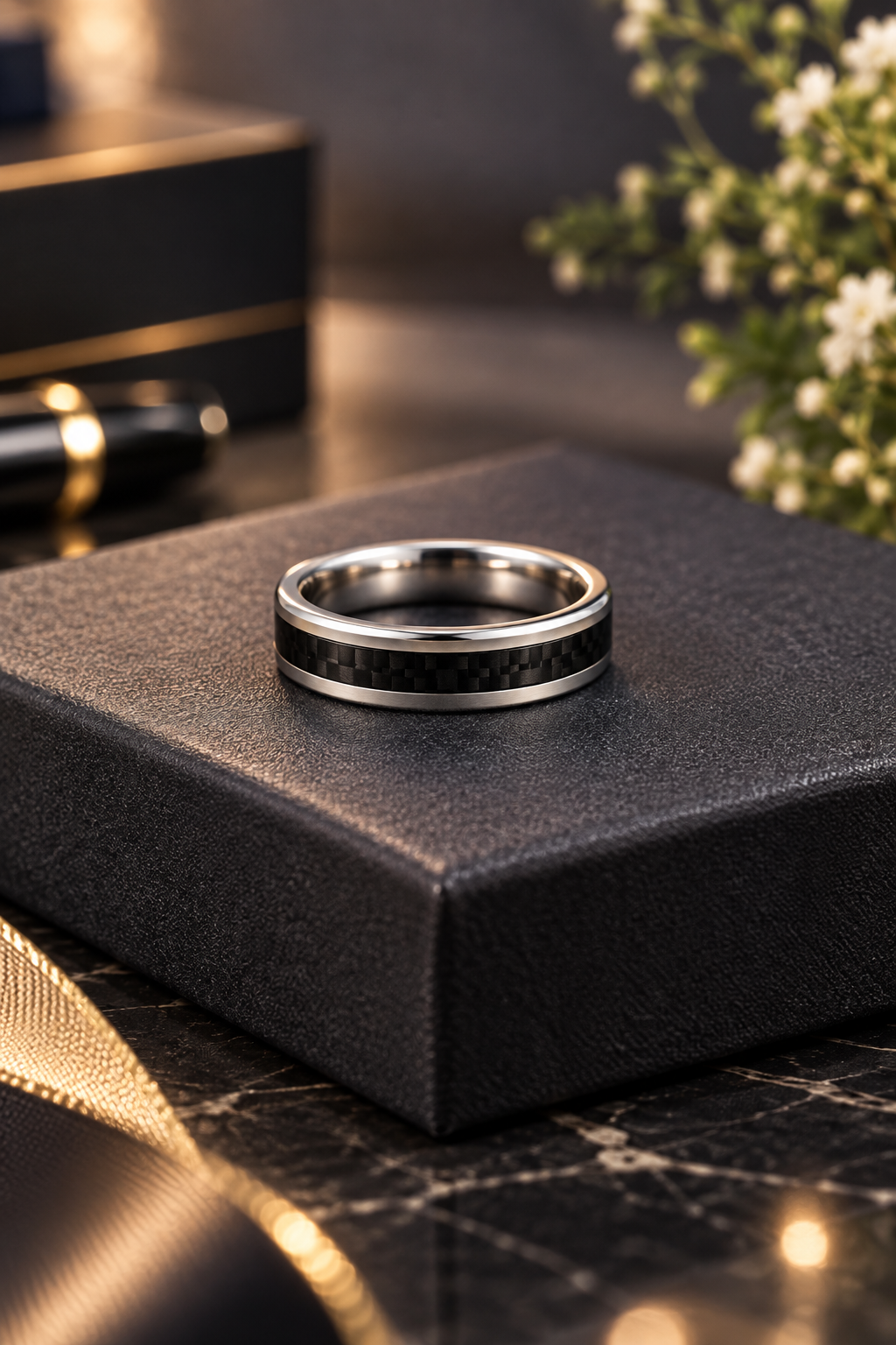 Black Edge Classic Silver Ring