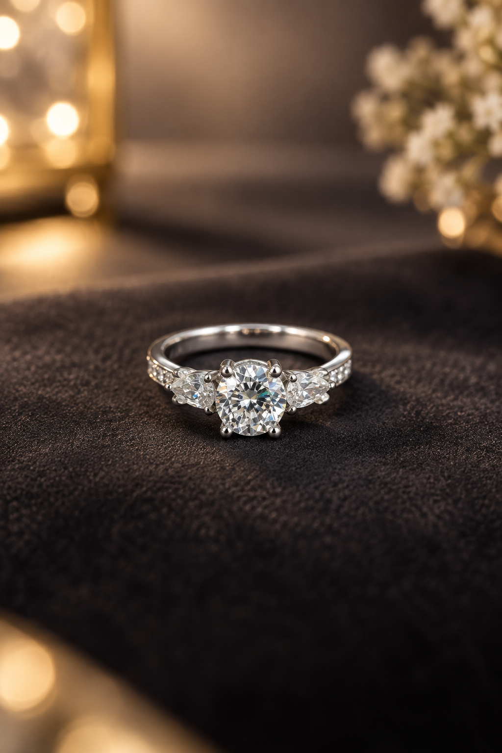 Celeste Solitaire Silver Ring