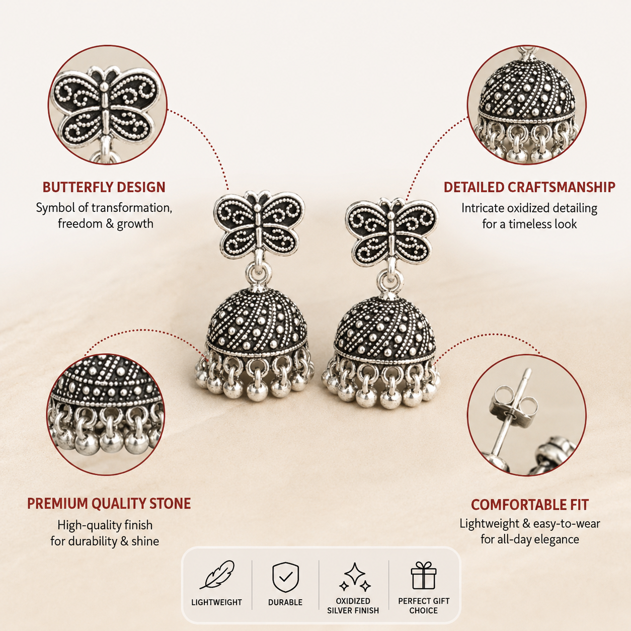 Oxidized Jhumka