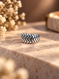 Chevron Pattern Silver Ring