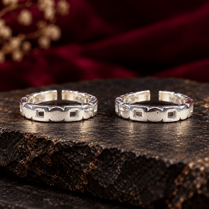 Classic Geometric Silver Toe Rings