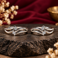 Silver Wave Design Toe Rings