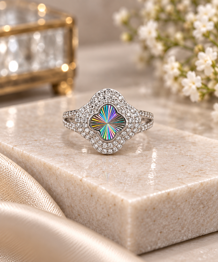 Floral Silver Ring