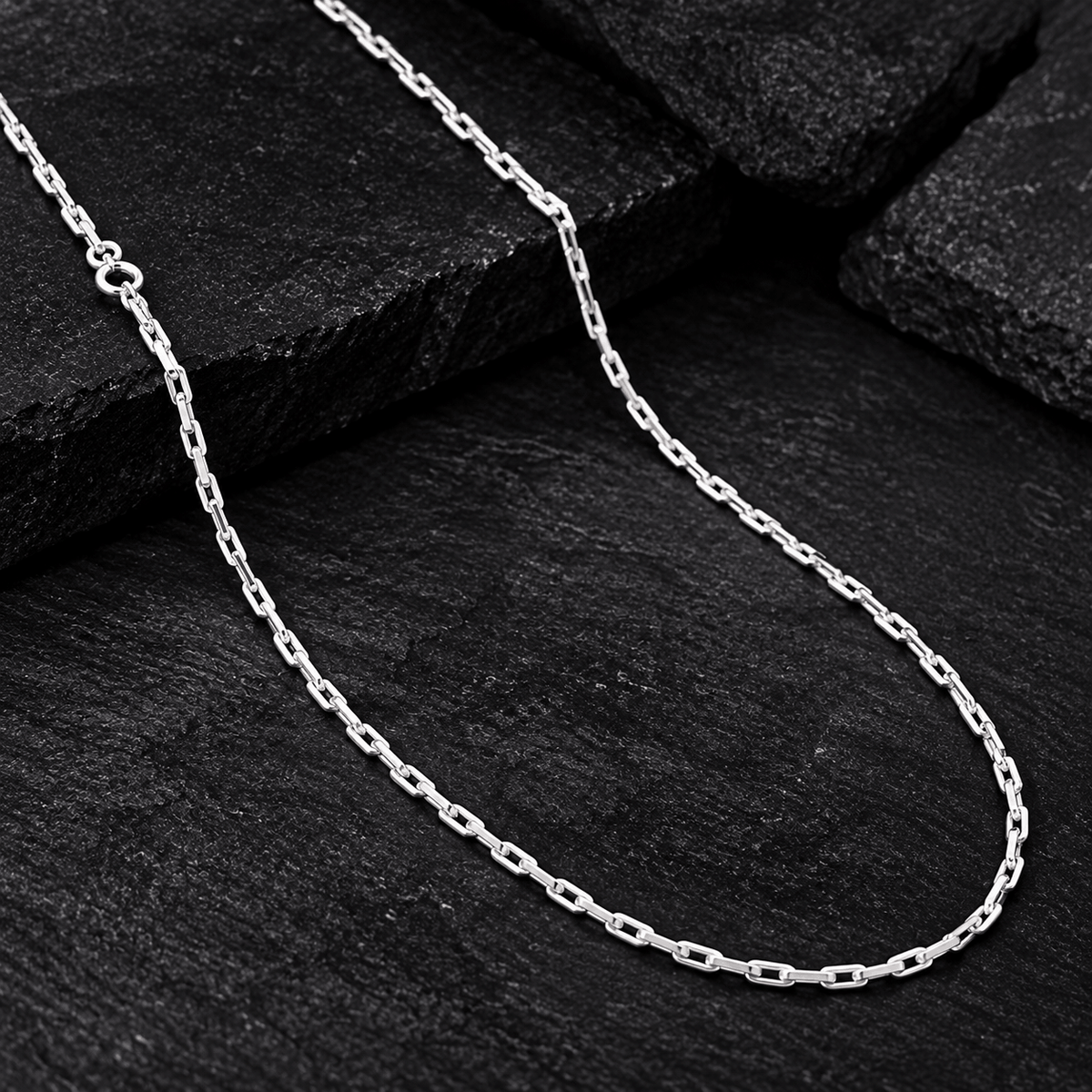 Elegant Classic Oval Link Silver Chain