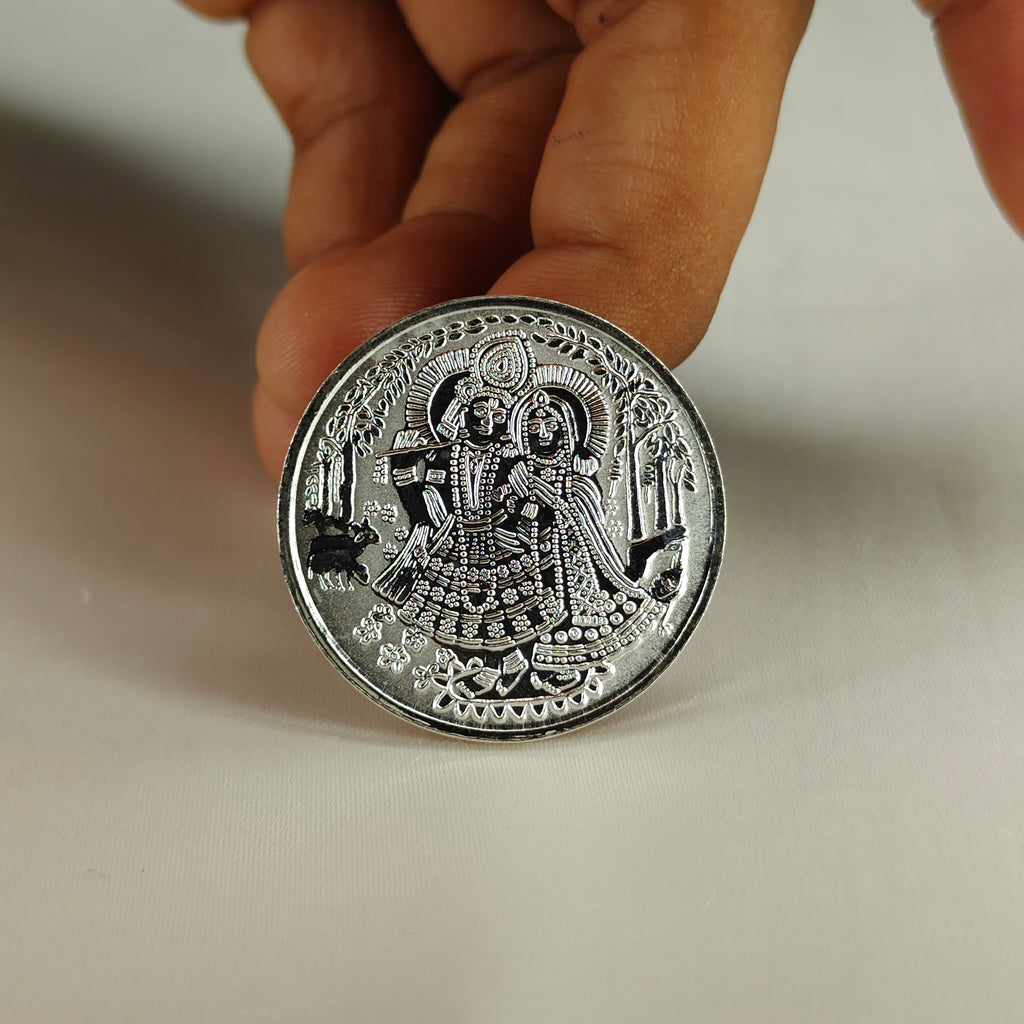 10 Gram Radha Krishna Silver Coin