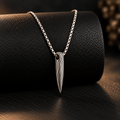 Silver Textured Bullet Pendant