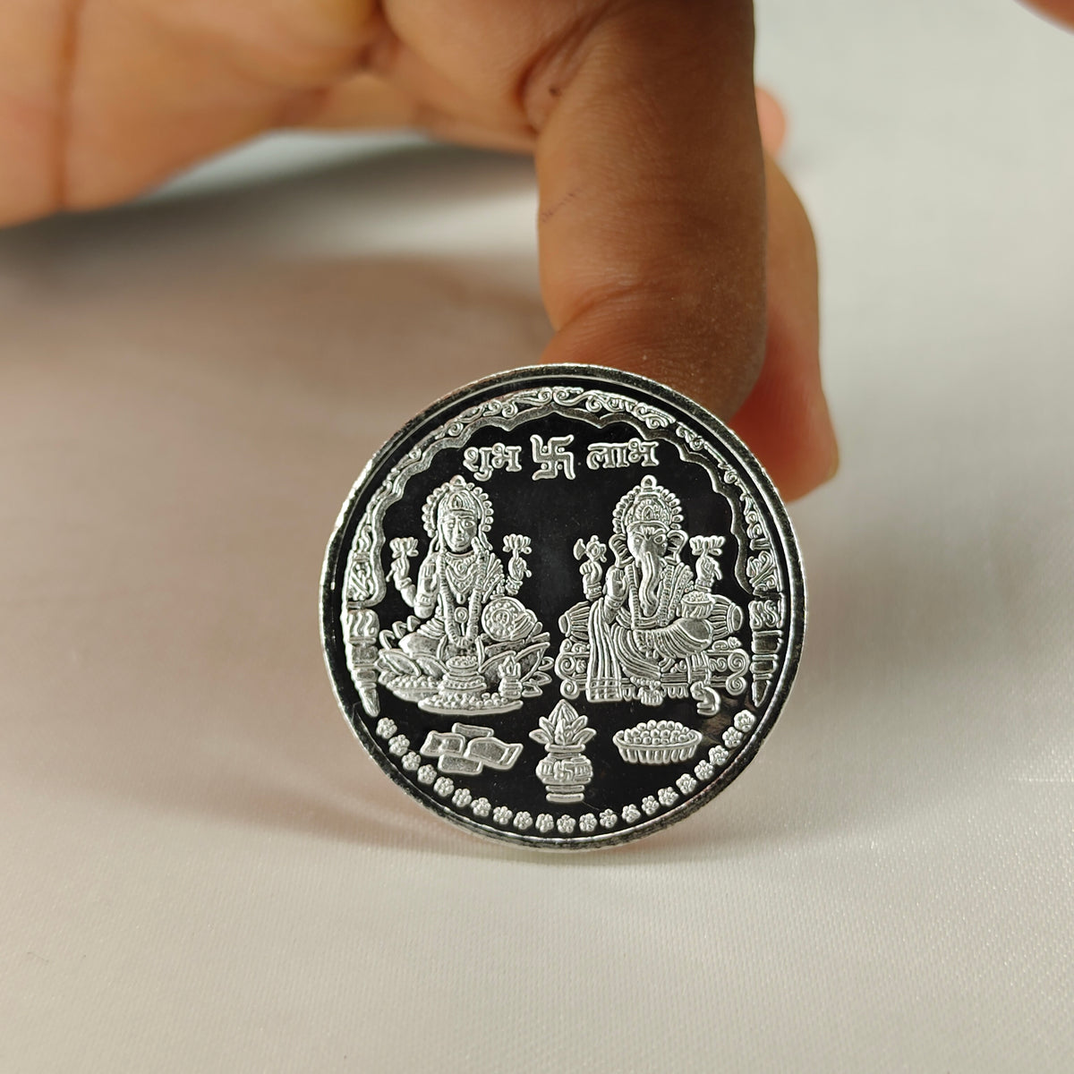 10 Gram Shubh Labh Lakshmi Ganesh Silver Coin