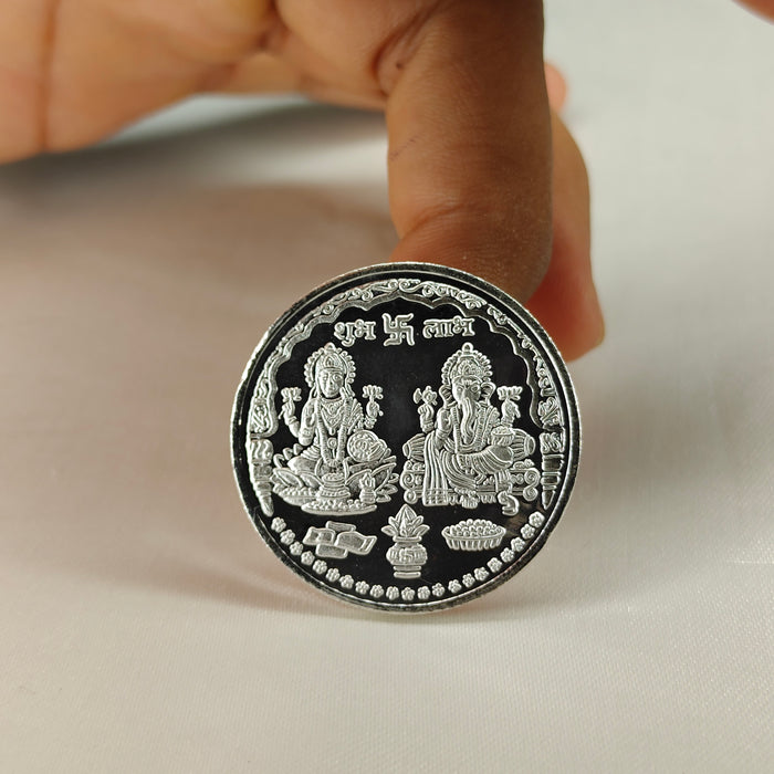 10 Gram Shubh Labh Lakshmi Ganesh Silver Coin