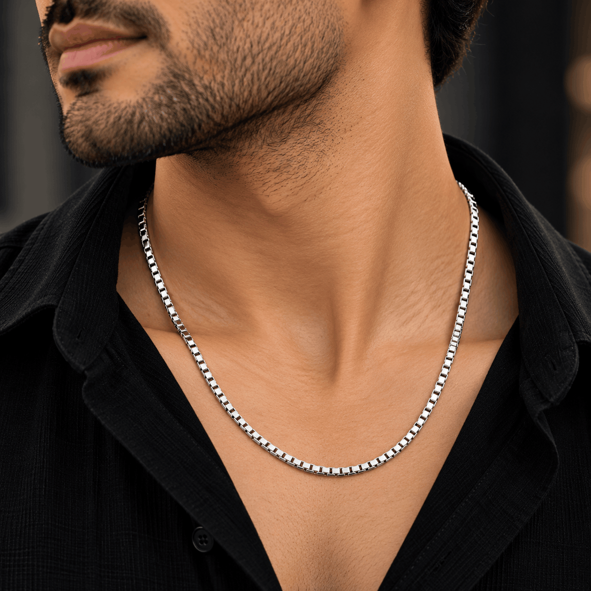Box Link Silver Chain