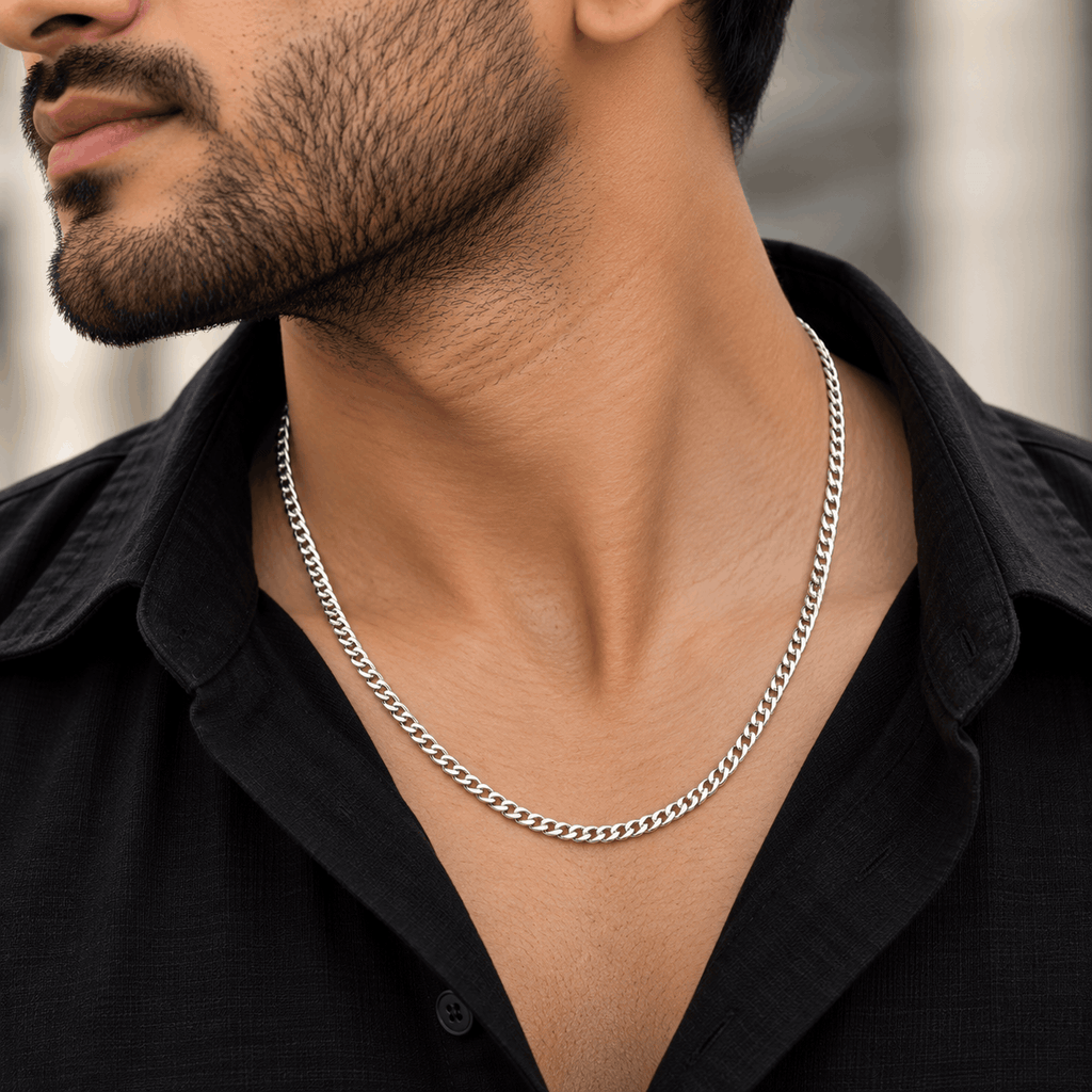 Modern Trendy Link Silver Necklace