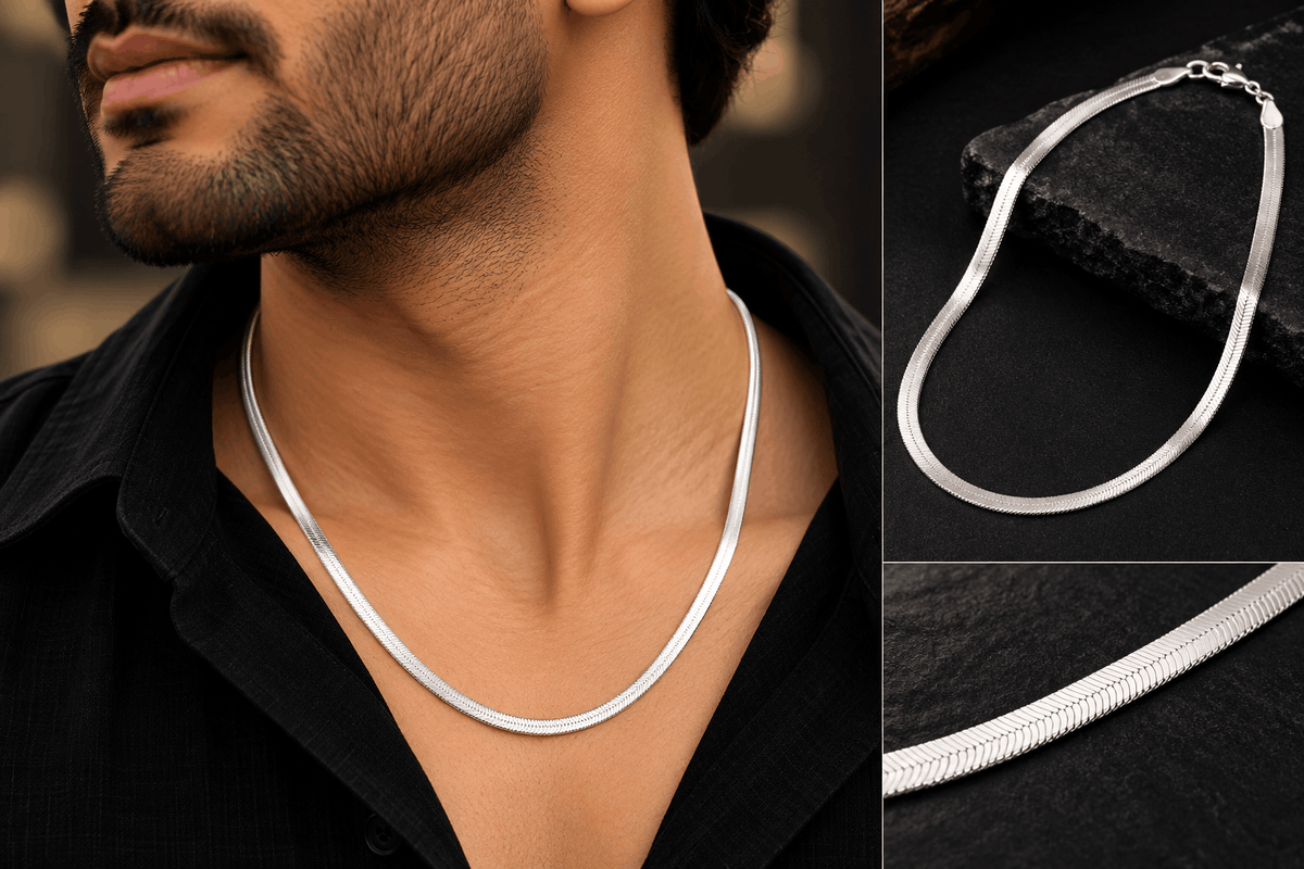 Classic Silver Herringbone Chain