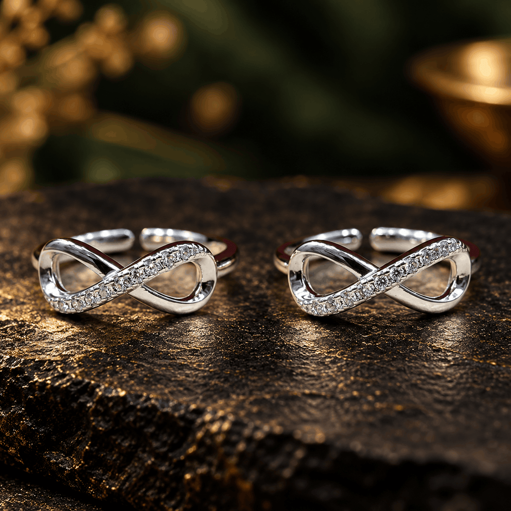 Infinity Design Silver Toe Rings