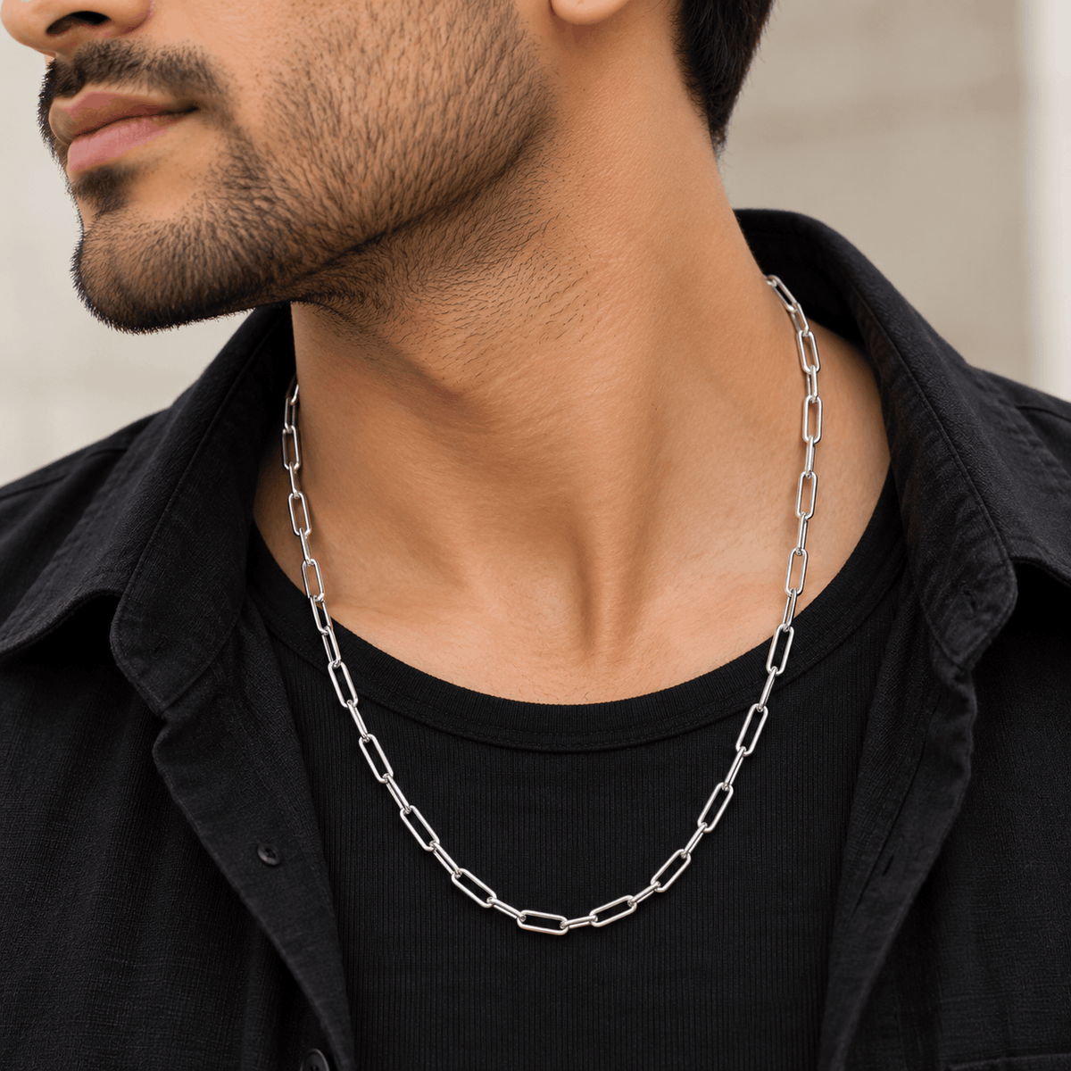 Premium Paperclip Link Silver Chain
