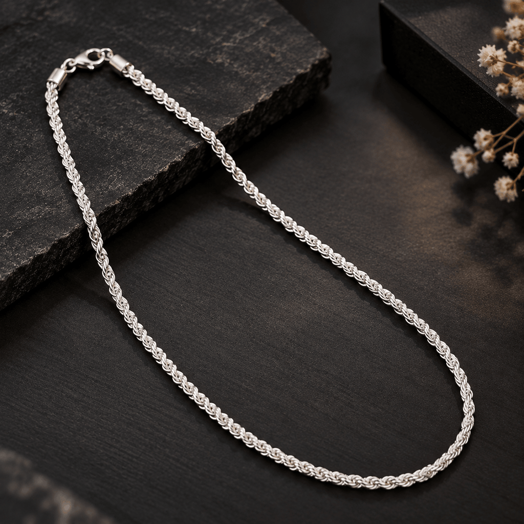 Twisted Rope Silver Chain
