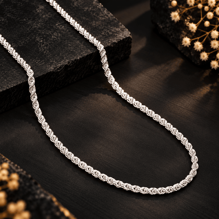 Twisted Rope Silver Chain