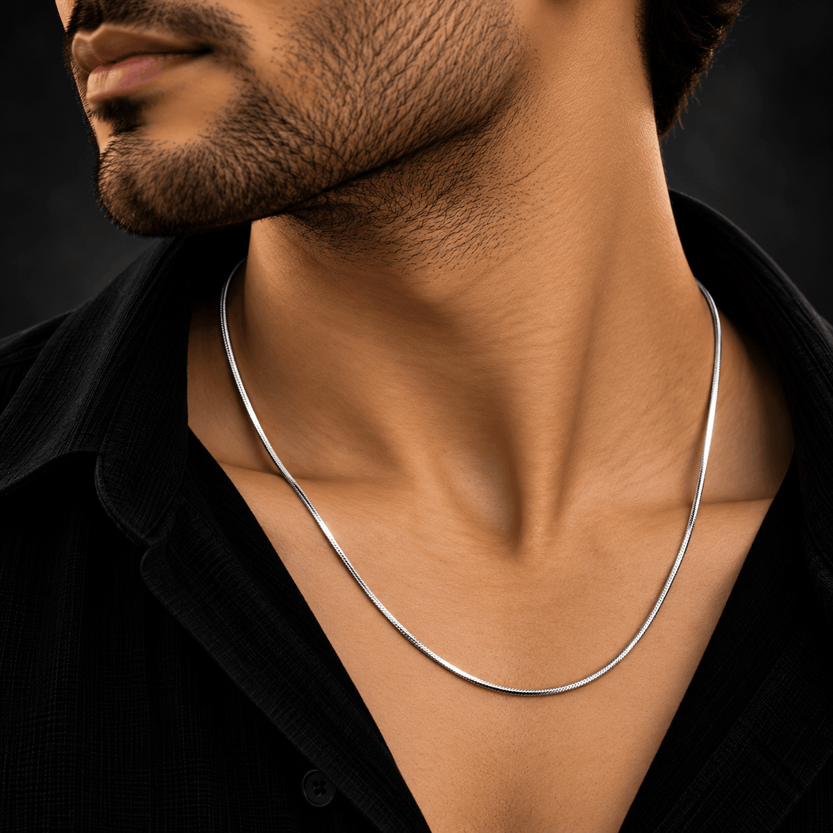 Minimalist Sleek Snake Silver Chain