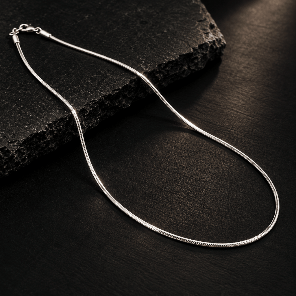 Minimalist Sleek Snake Silver Chain