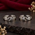 Silver Wave Design Toe Rings