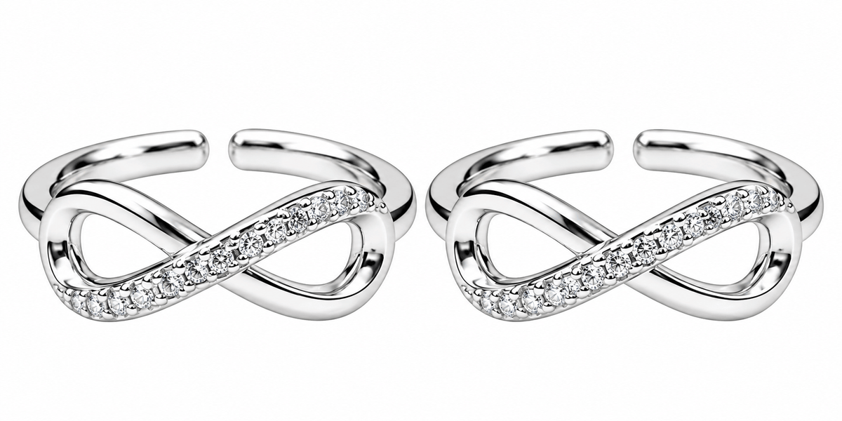 Infinity Design Silver Toe Rings