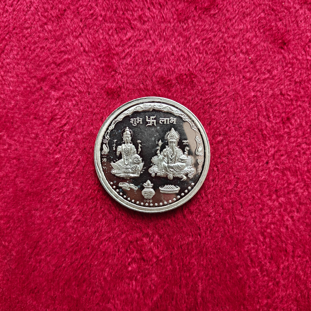 10 Gram 999 Om Lakshmi Ganesh Silver Coin