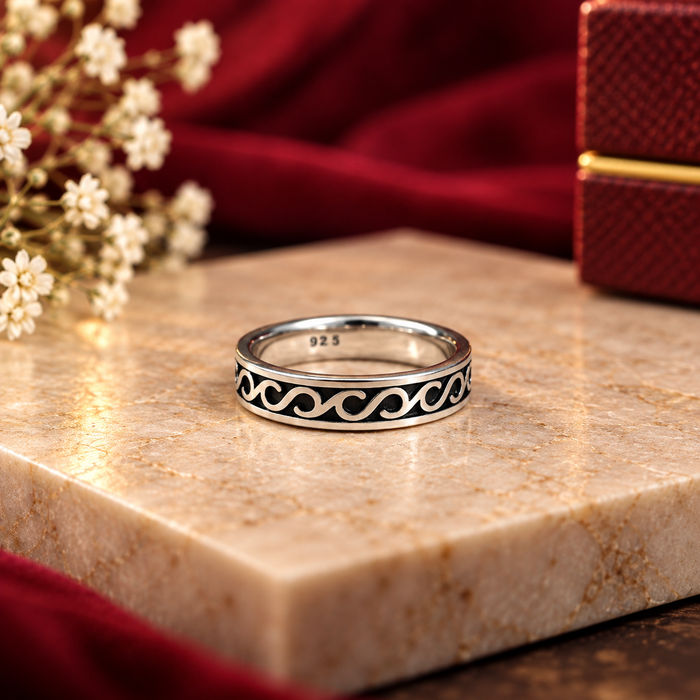Wave Designer Silver Ring