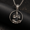 Oxidised Silver Meditating Hanuman Pendant