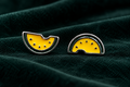 Yellow Watermelon Silver Stud Kids Earrings