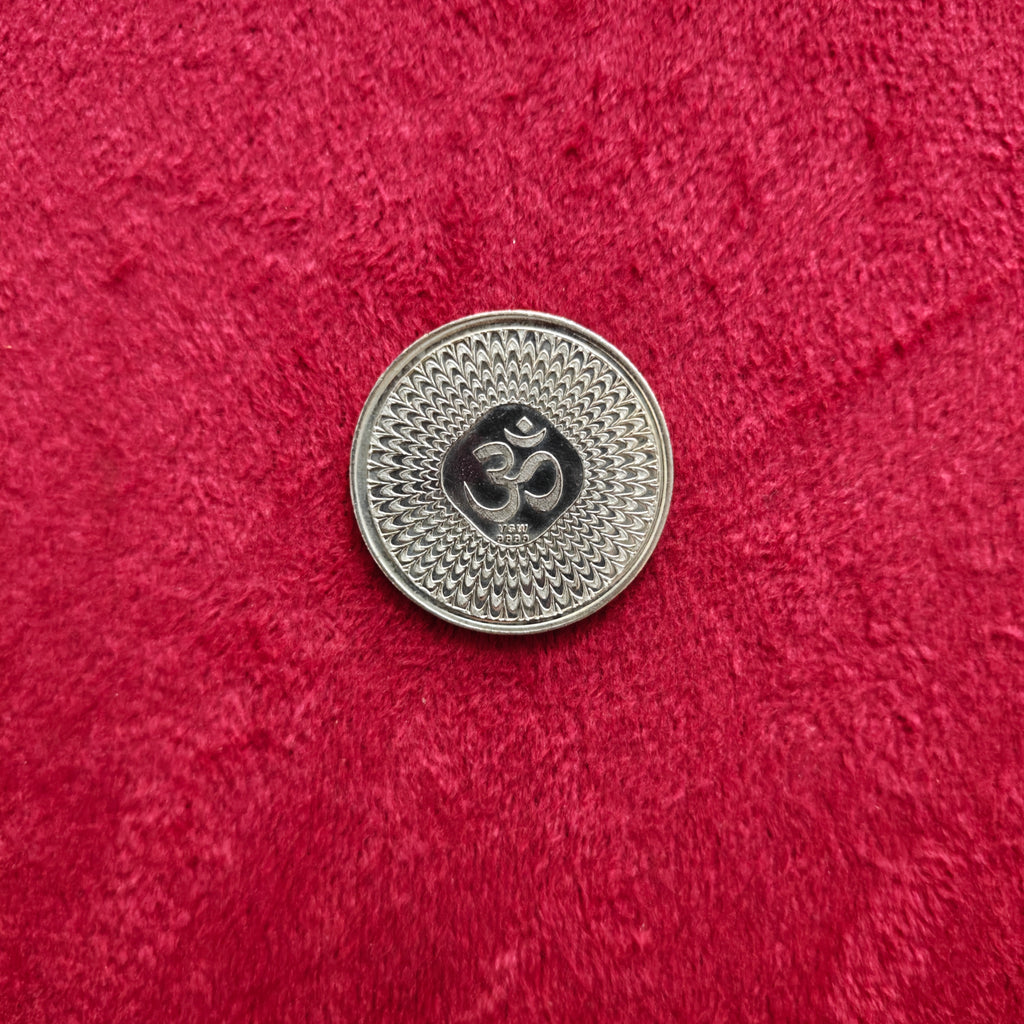10 Gram 999 Lakshmi Ganesh Leaf Design Silver Coin