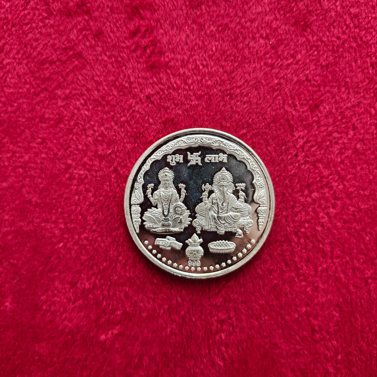 20 Gram 999 Om Lakshmi Ganesh Silver Coin