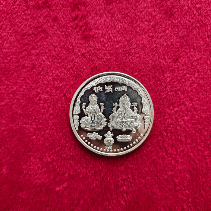 20 Gram 999 Om Lakshmi Ganesh Silver Coin