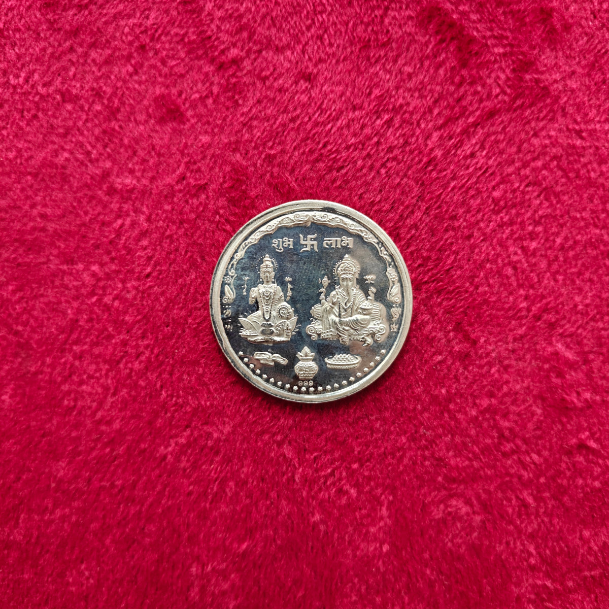 10 Gram 999 Lakshmi Ganesh Shubh Labh Silver Coin
