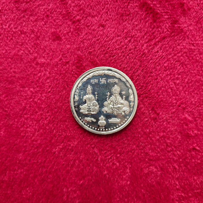 10 Gram 999 Lakshmi Ganesh Shubh Labh Silver Coin