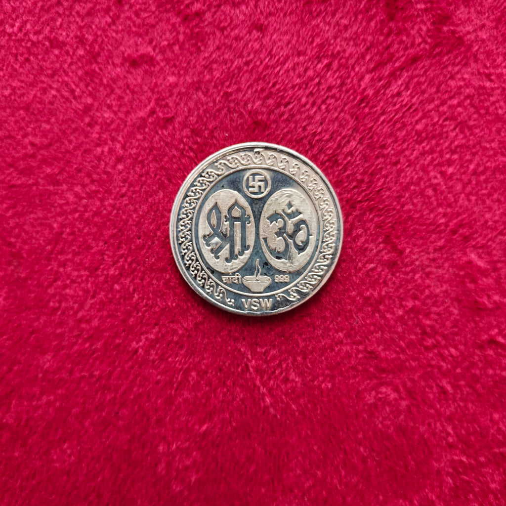 10 Gram 999 Lakshmi Ganesh Shubh Labh Silver Coin
