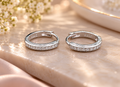 Silver Dainty Sparkle Hoop Earrings
